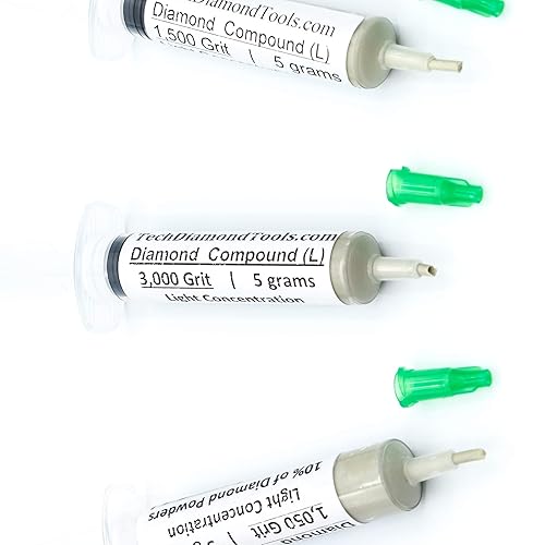 Miniatura 18 de TechDiamondTools Kit de 3 compuestos de pulido de pasta de pulido de diamante fabricado en Estados Unidos 500 800 1200 compuesto de lapeado de grano