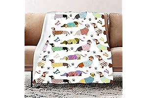 Adorable Pickle and Dot Wiener Dog Blanket: Perfect for Dog Lovers!