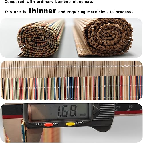 Miniatura 5 de ANDSTAR Juego de 8 manteles individuales de bambú natural resistentes al calor, resistentes a las manchas, antideslizantes, lavables, manteles