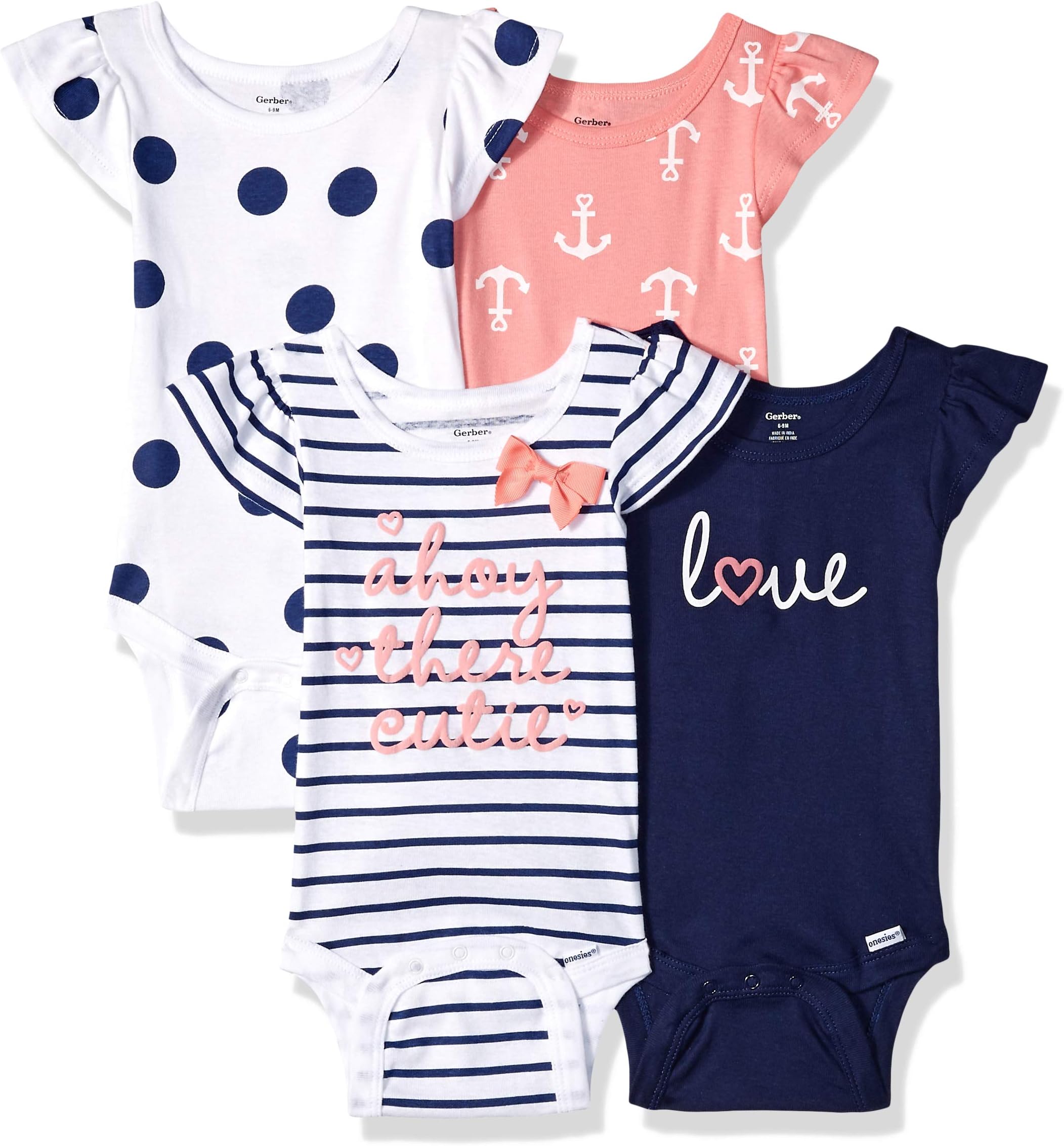 Gerber Unisex Baby 4 Pack Onesies