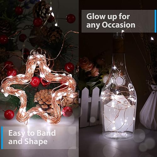 Miniatura 3 de Ariceleo - Serie de luces LED, alambre de cobre, para interiores, dormitorio, festivales, Navidad, bodas, patio, ventana decorativa, con interfaz