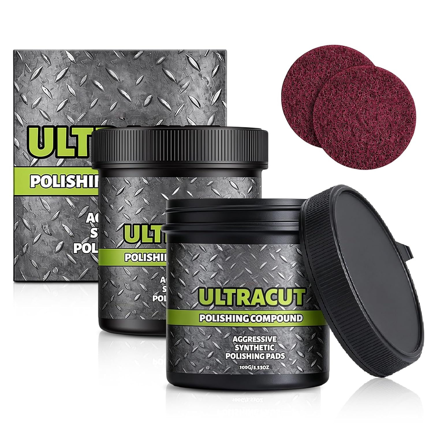 2Pcs All-in-One Surface Restoration Polish with Pad, New Furniture Surface Polishing & Scratch Remover Compound for Wood Marble Countertop Refrigerators & Cookware Ovens Sinks