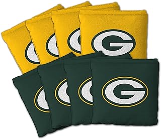 YouTheFan Officially-licensed NFL Set of 8 Cornhole Bags - All Weather Dual Sided Slide & Stop - regulation size