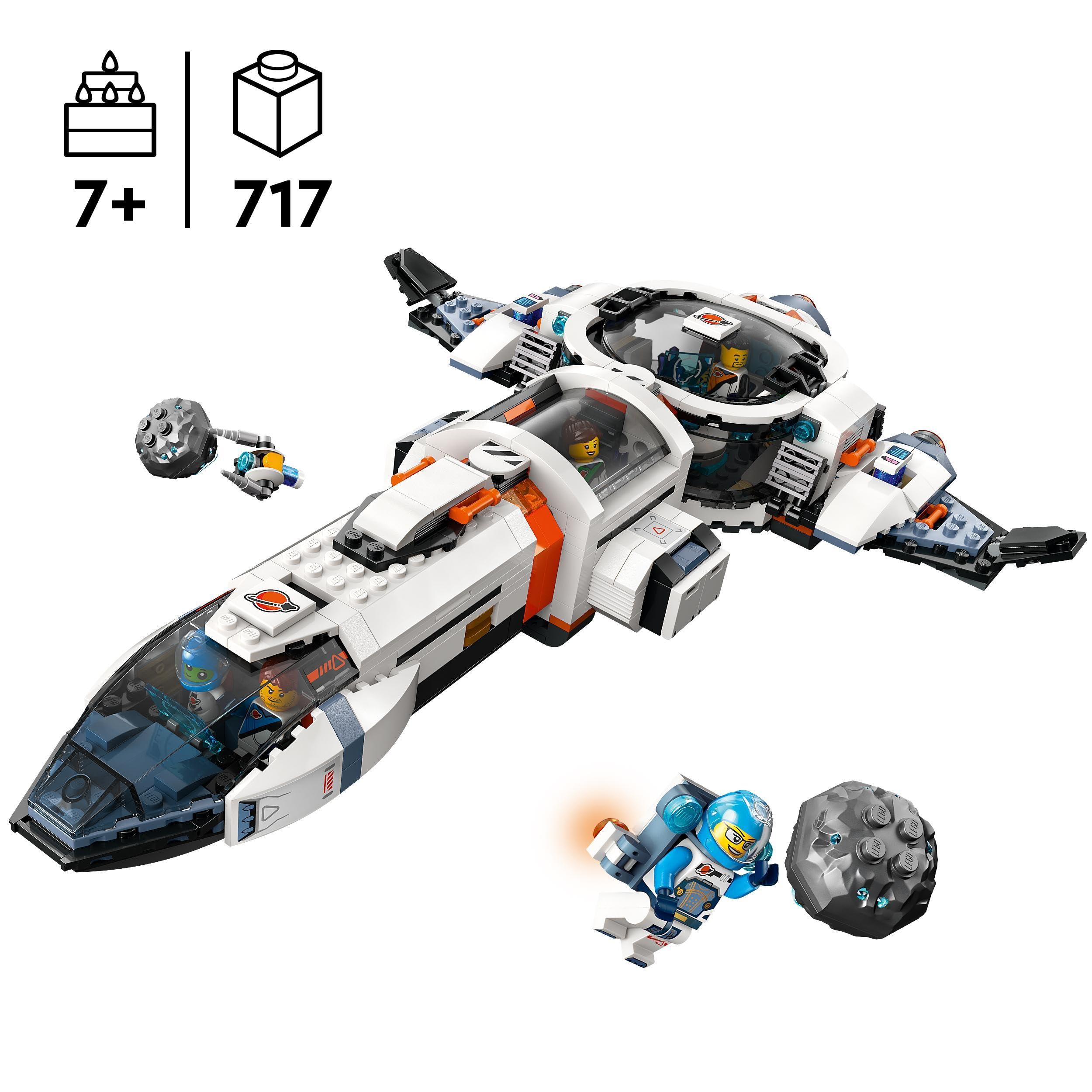 LEGO City Modułowy galaktyczny statek kosmiczny 60446, zestaw kosmiczny z czterema minifigurkami i figurką kosmity, dla dzieci w wieku od siedmiu lat