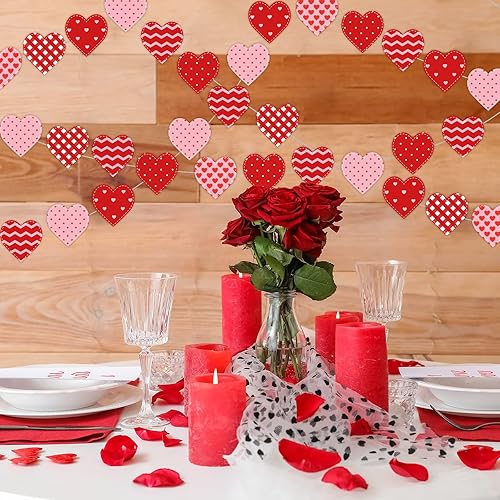 Miniatura 5 de Paquete de 12 guirnaldas de corazón para decoraciones del día de San Valentín, kit de guirnalda de San Valentín para colgar en forma de remolino,