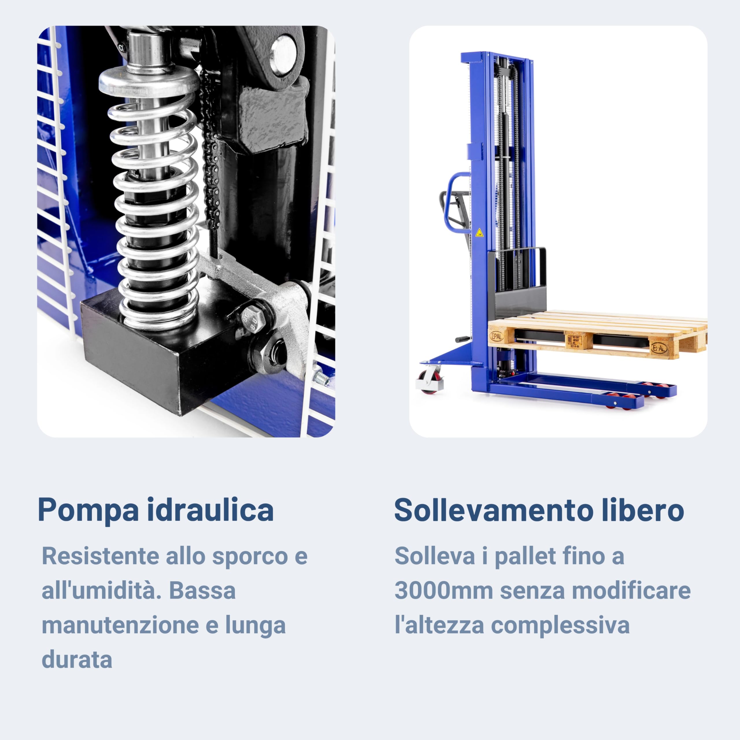 Pallit Carrello elevatore LIFT-XXL | altezza disollevamento 3000 mm | portata 1000 kg | ruote in PU | sollevatore