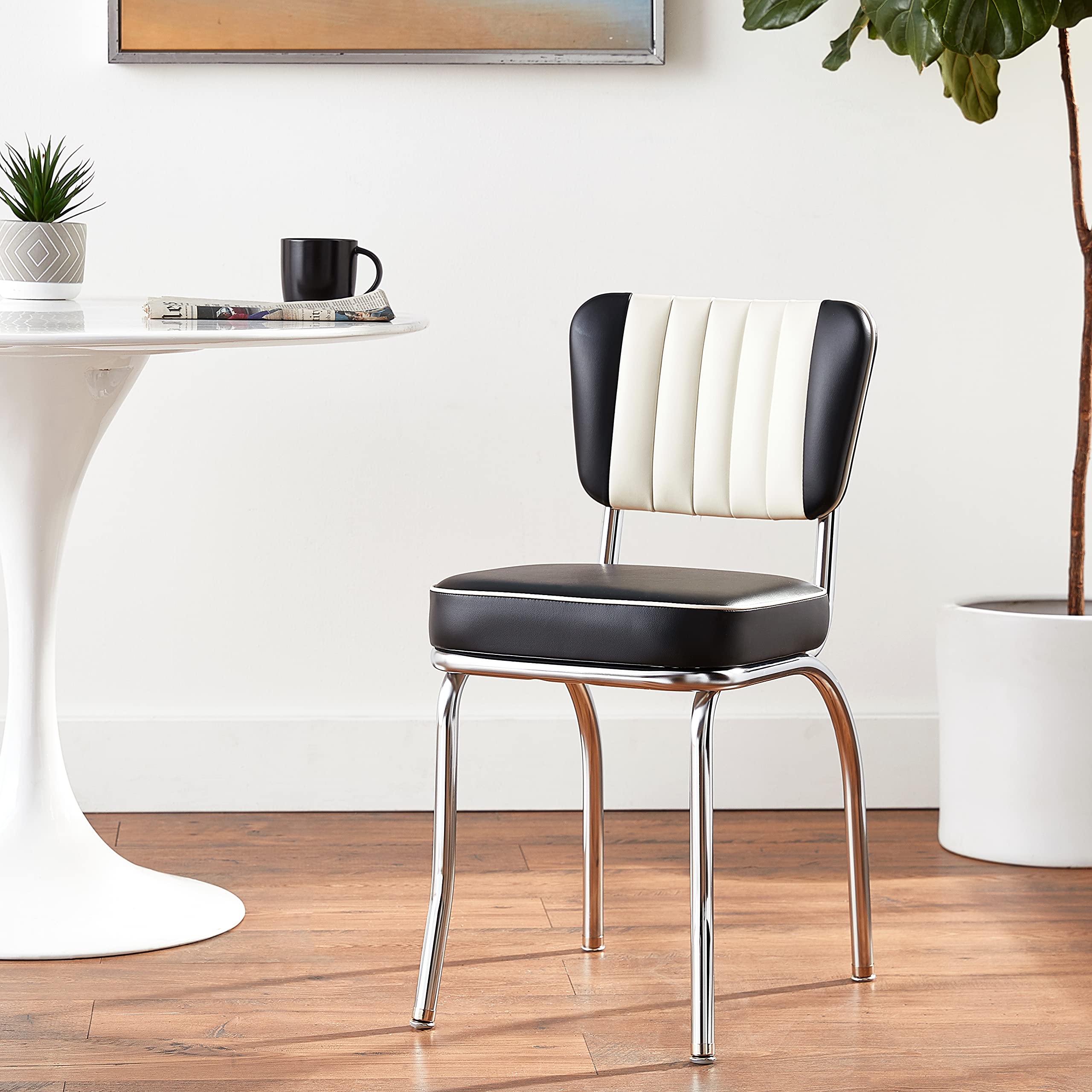 Amazon.com: Richardson Seating Two Tone Channel Back Retro Diner