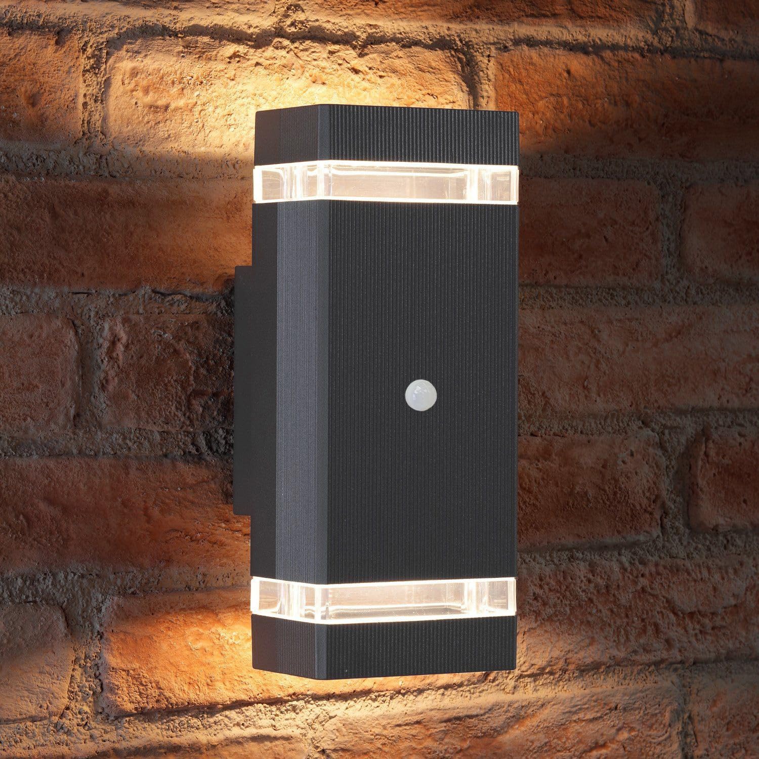 Auraglow PIR Motion Sensor Double Up & Down Outdoor Wall Security Light (Warm White, Anthracite)