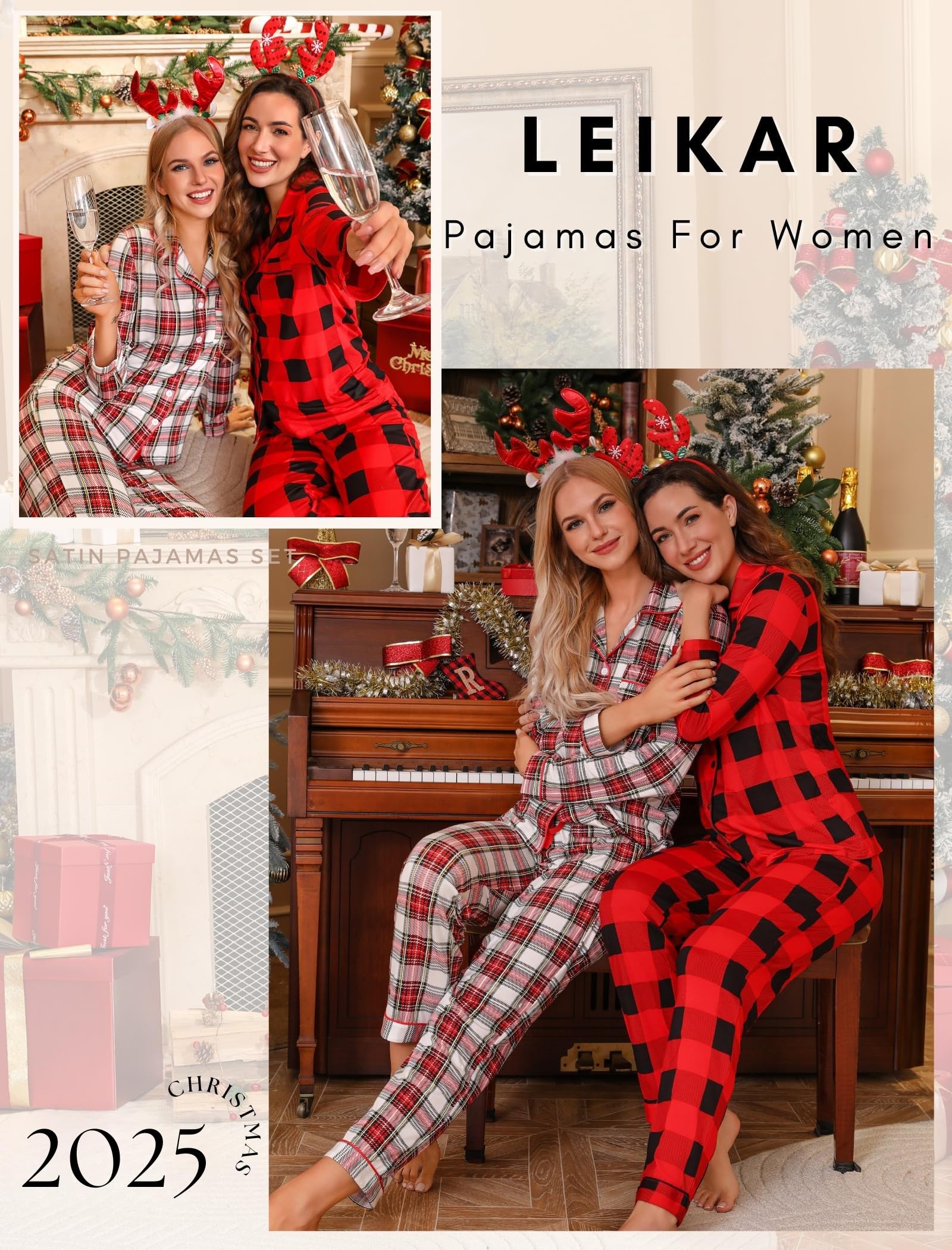 Leikar Button Up Pajamas For Women Pajama-Sets Mujer