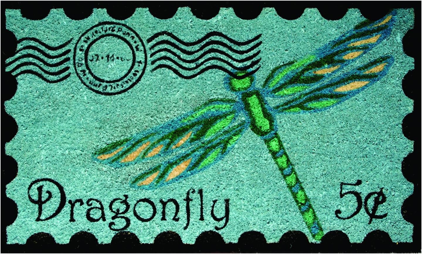 Robert Allen Home & Garden Postage Dragonfly Coir Doormat