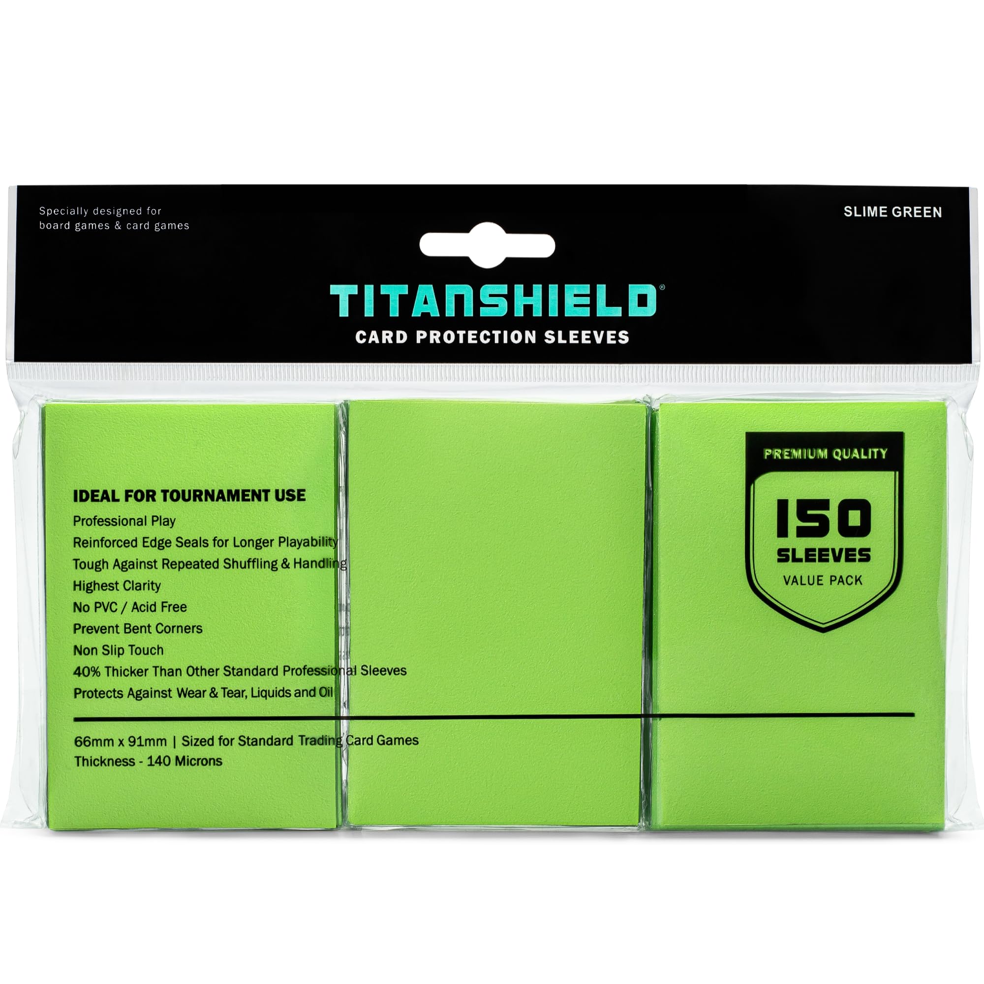 TitanShield Premium Card Sleeves | Compatible with Pokemon, One Piece, Lorcana, Flesh & Blood, & Magic The Gathering MTG | (150 Sleeves - Standard) (1