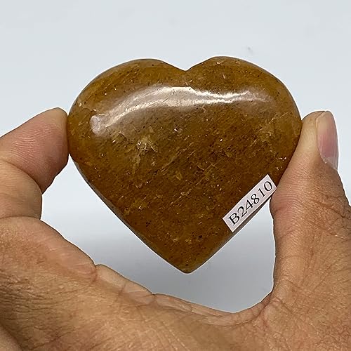 Miniatura 4 de 3.08 oz, 2"x2.2"x0.8", corazón de cuarzo dorado natural pequeño cristal pulido, B24810, Piedra, N.A