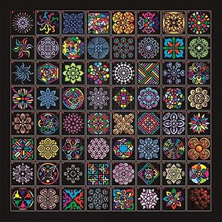 64 Pack Mandala Painting Stencils, BicycleStore Reusable Mandala Dot Painting Templates Floral Dotting Stencils for Painting on Wood, Fabric, Glass, Metal, Walls More DIY Art Projects 3.54 x 3.54 Inch