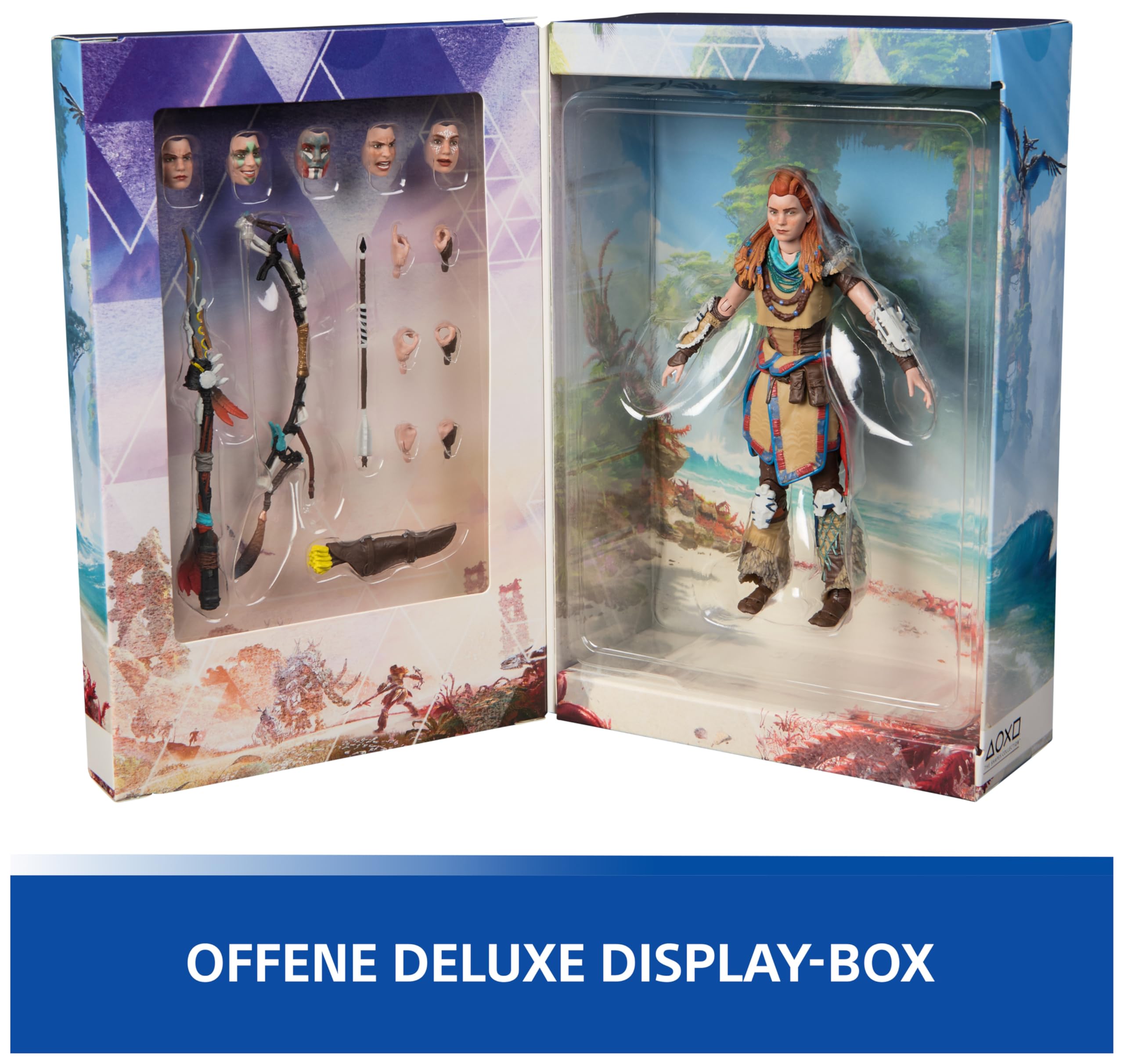 Playstation Horizon Forbidden West, Deluxe Actionfigur Aloy mit 15 Zubehörteilen, 15 cm, The Shapes Kollektion, für PS5 Fans und Sammler ab 17 Jahren