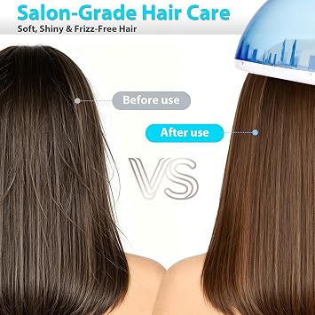 Facial Steamer for Deep Cleaning, 2 in 1 Face & Hair Steaming Machine for Natural Home Use, Black Hair Deep Conditioning, Professional Face Spa Steamer