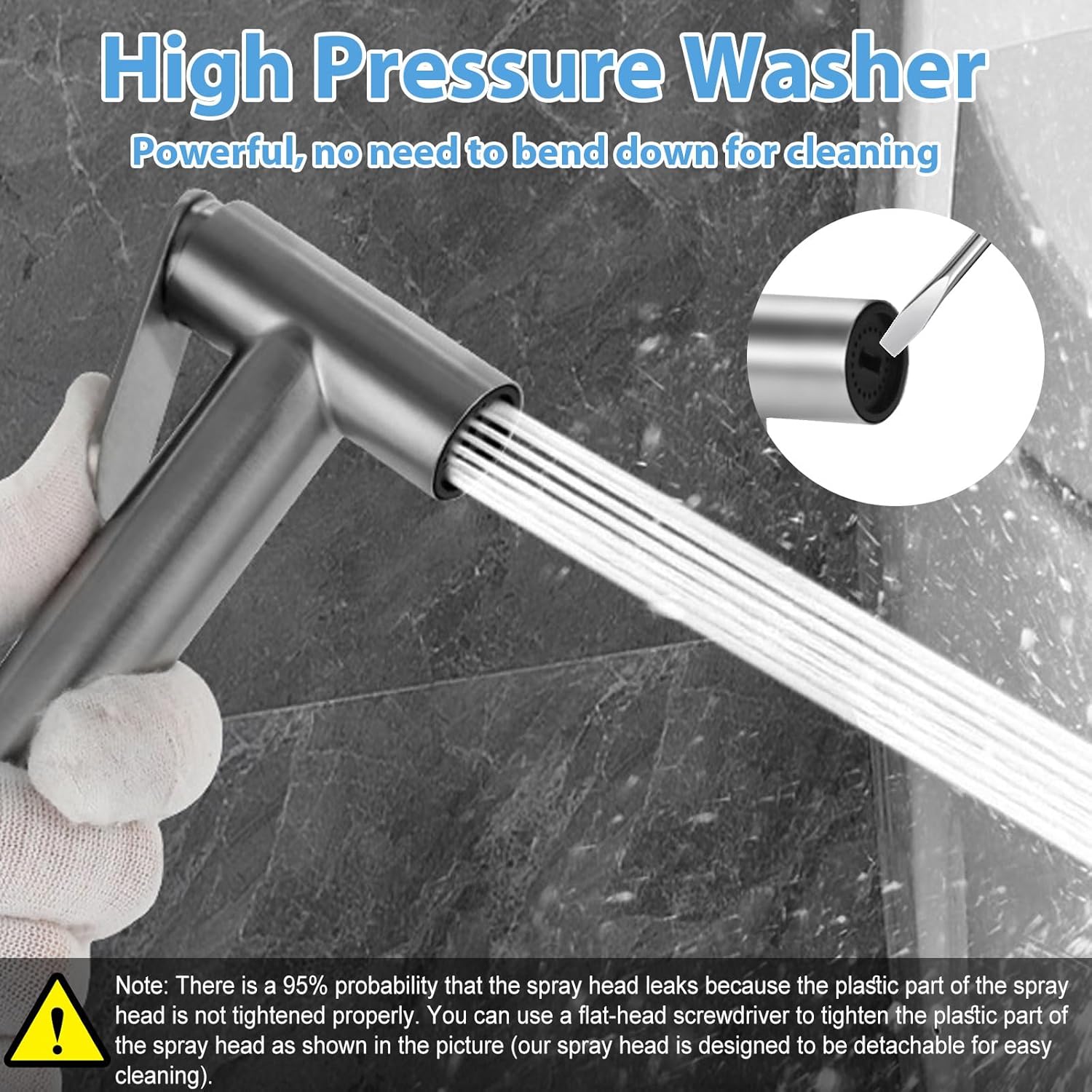2 Pack Handheld Toilet Bidet Sprayer, Adjustable Water Pressure Stainless Steel Jet Spray Attachment with Hose for Feminine Wash, Cloth Diaper, Pet Shower, Bathroom Cleaning