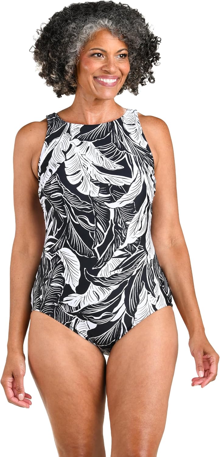 Maxine of Hollywood Womens High Neck Maillot One Piece Swimsuit