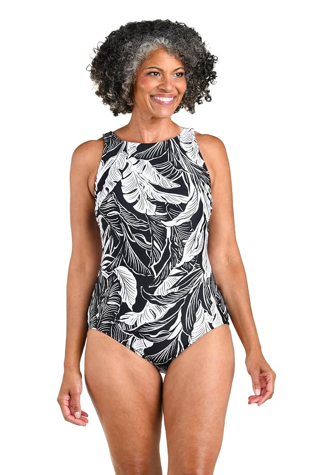 Maxine of Hollywood Womens High Neck Maillot One Piece Swimsuit