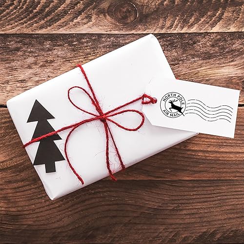 Miniatura 3 de Sello negro del poste nortesello de Navidad de goma autoentintado sobre de gomasello de silueta de reno negroletras a de Santa Air Mail