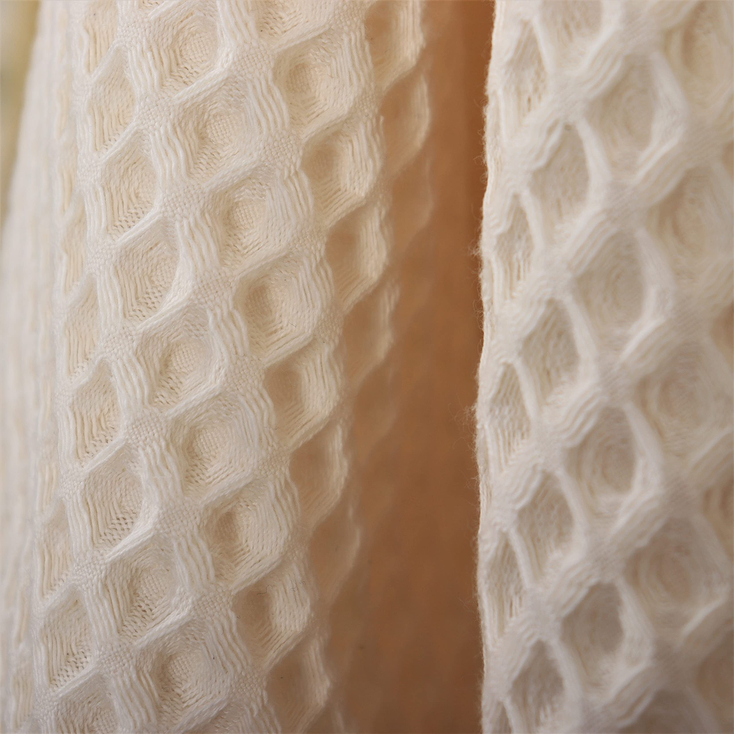 Püskül - Set di 6 asciugamani per mani e viso in tessuto a nido d'ape, 100% cotone turco, per pelli sensibili, 40 x 81 cm (naturale, beige, 6)