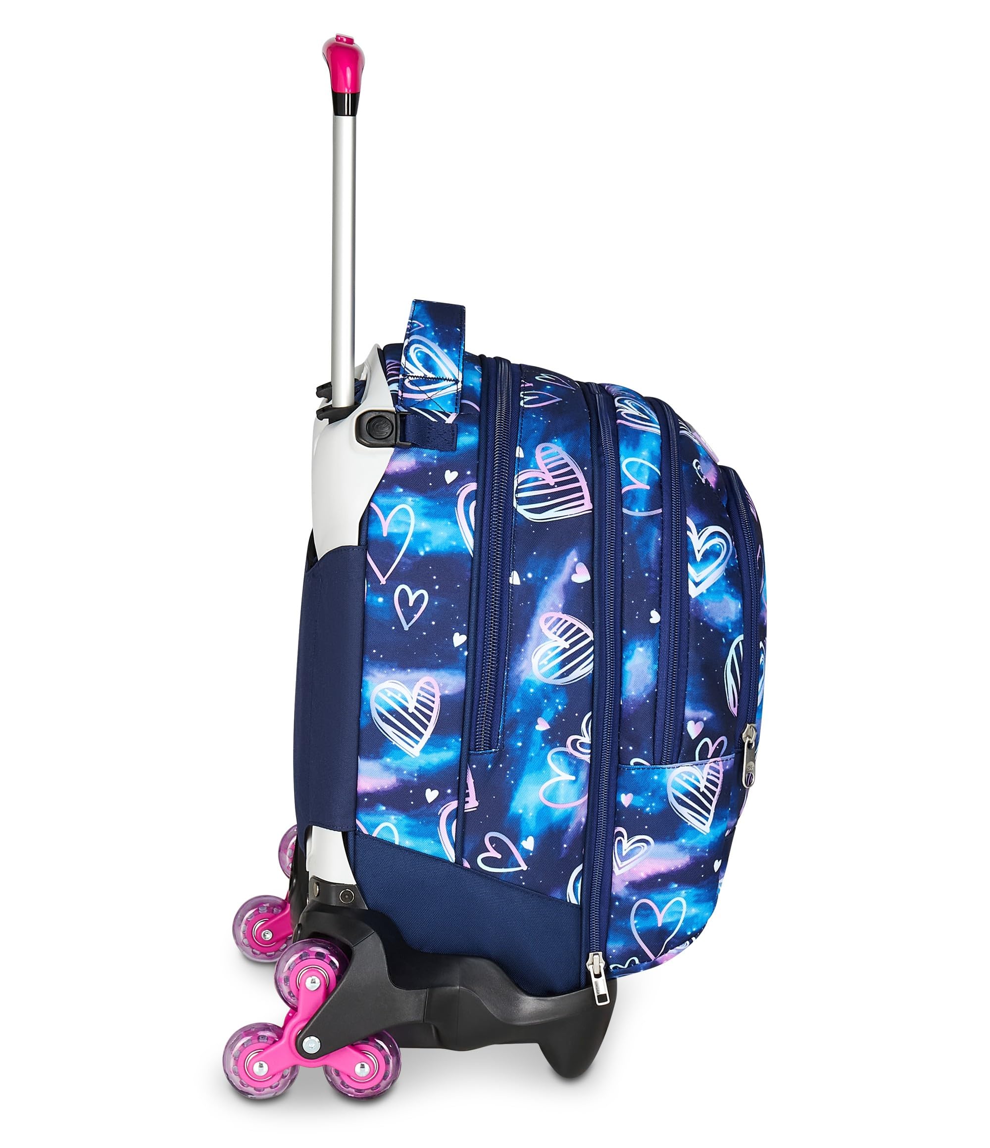 Seven Trolley Scuola Jack 3 Ruote Detach, Viola Fucsia, Zaino Con Carrello Sganciabile 37 L, Tasca Borraccia, Zainetto Staccabile, Zaino Grande, Per Elementare e Media, Trolley Bambina