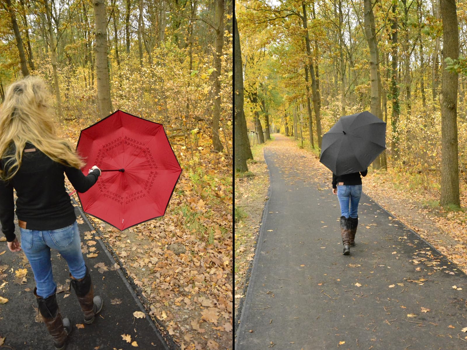 iX-brella Umgekehrter Regenschirm mit automatischer Öffnung auf der Rückseite