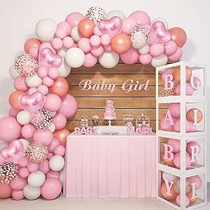 Kit Decorazioni Gender Reveal Party - Tenda Orpello E Palloncino Foil Rosa/blu, Per Festa Rivelazione Sesso Bebè, Baby Shower