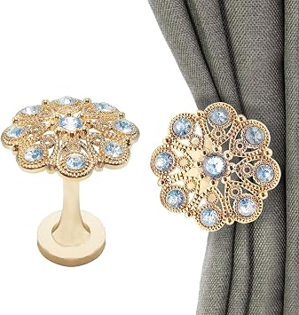 2Pcs Vintage Wall Hook Window Drapery Medallion Holdbacks, MfhdgXAvs Curtain Tiebacks, Wall Hook, Tassel Holder A