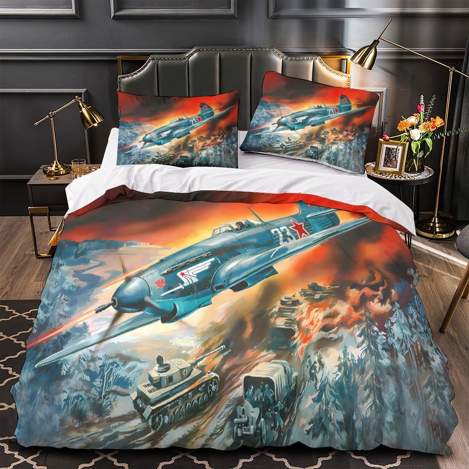 Housse de couette galaxie 200x200cm avec étoiles colorées en microfibre pour lit double
