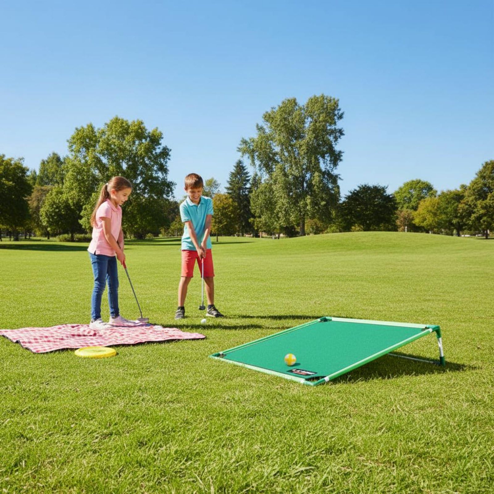 Golfspiel mit Gestell Innen und Außen verwendbar tragbares Golfzielspiel aufzubauen Chipping-Spiel für Garten, Golf-Ziel Mit Einzelständer 1385g