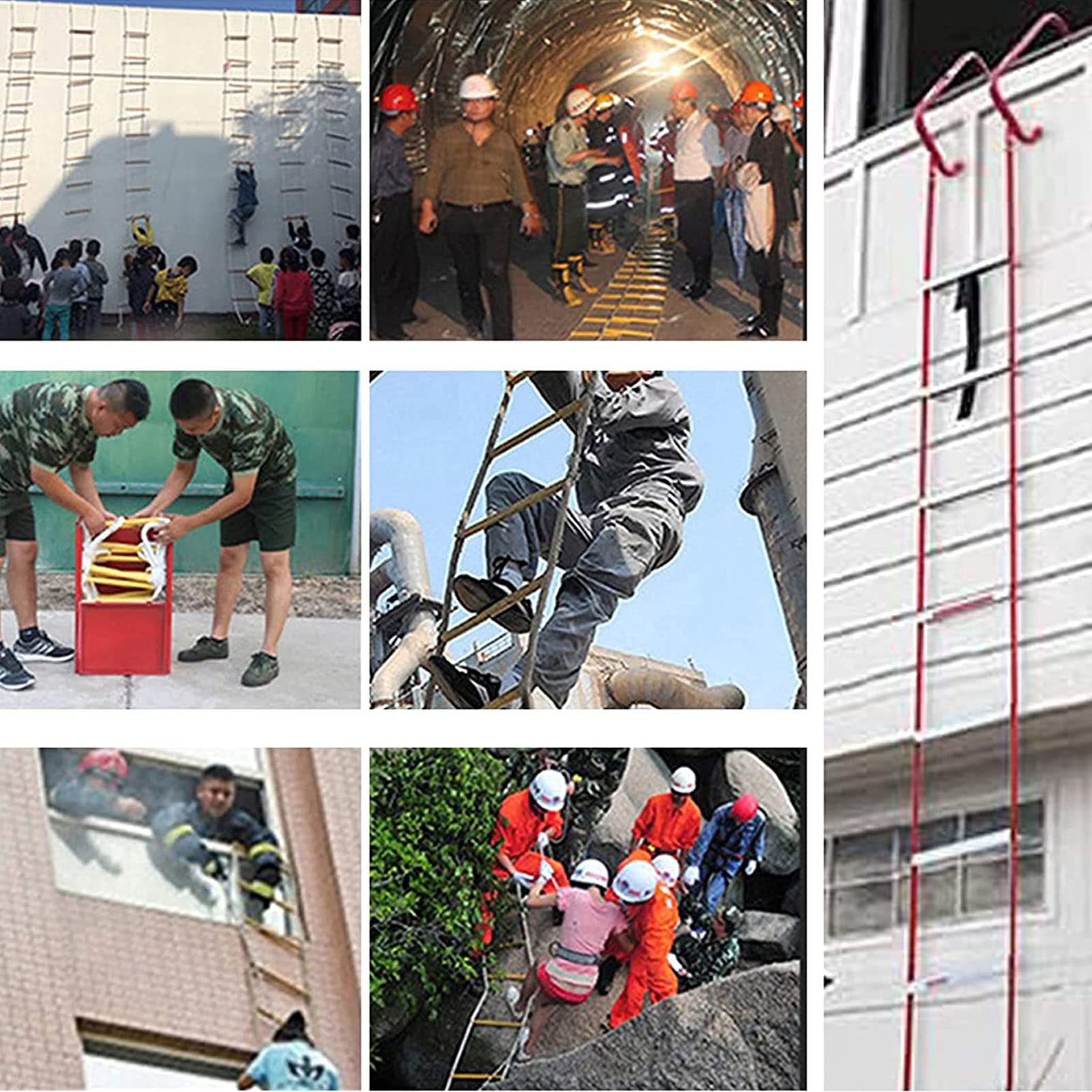 Generico Scala antincendio di Emergenza, Scala di Sicurezza ignifuga da 4 Metri per un'evacuazione Rapida, Scala di Fuga per finestre Facile da Usare, Ideale per disastri e riparazioni di muri