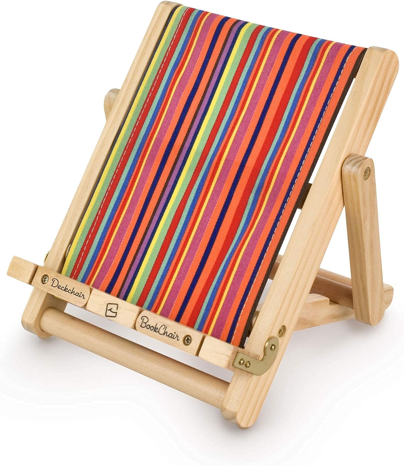 Gifts for Readers & Writers Book Stand Holders Wood Ipad Stand Multistripe, Stylish Wooden Book Holders for Reading Hands Free, Compact and Portable Wooden Cookbook Stands, Textbook Holder