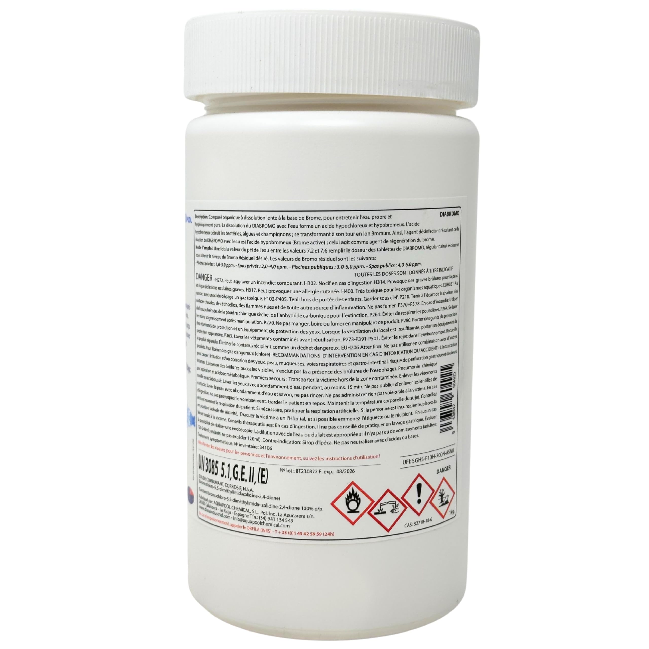 Diabromo: Brominated Disinfectant for Pools. 1 Kg Can