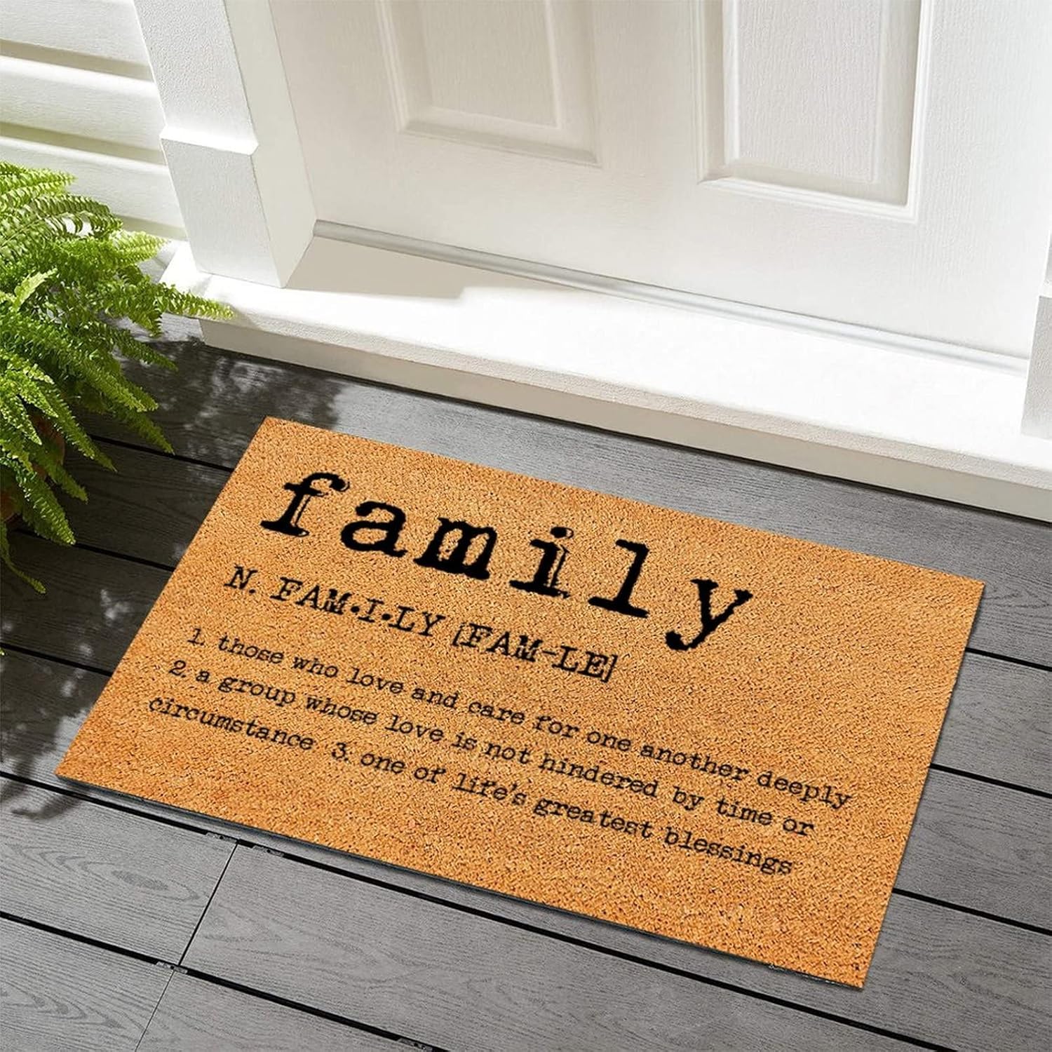 Coir Fiber Outdoor Mat 24x36 Inch Family Noun Definition