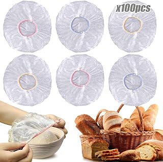 Palksky 100PCS Bowl Covers for Bread Proofing, Elastic Plastic Covers for Banneton and Sourdough Bread Rising Bowl