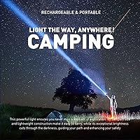 Vista 4 de GOODSMANN Foco recargable LED Spot Light Linterna de 2000 lúmenes Impermeable Luces de mano Proyector portátil recargable con silbato de emergencia