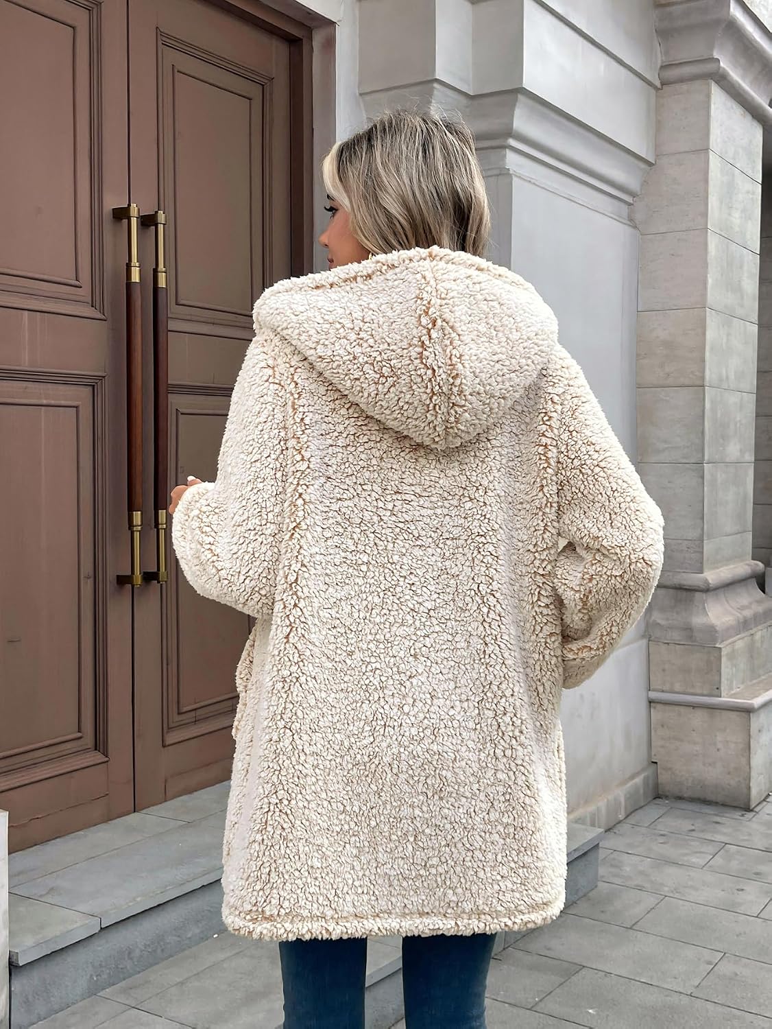 Zip Up Hoodie for Women Trendy Fleece Fall Winter Coats Sherpa Casual Jacket