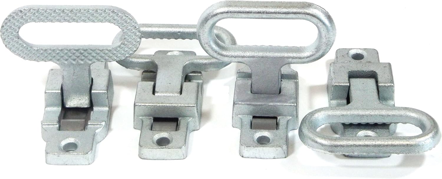 Red Hound Auto 4 Pack Fold Down Utility Bed Body Step Heavy Duty Premium Galvanized Steel Flip Up Folding RV Camper Trailer RV Bus Step-up Safety Non Slip Tread Grab on Assist Handle