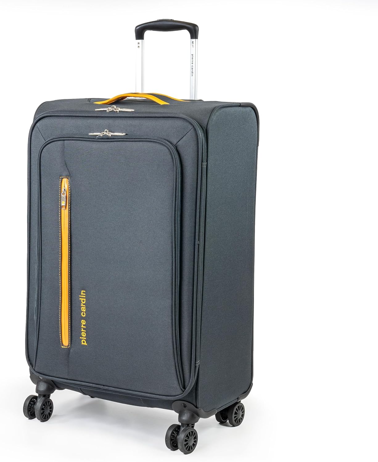 Pierre Cardin Suitcase Medium Size | Super Lightweight 69cm Soft Durable Luggage | 4 Dual Spinner Wheels | Medium 26-Inch Hold Check-in Travel Case CL610 (Medium, Grey & Orange) Pierre Cardin Suitcase Medium Size | Super Lightweight 69cm Soft Durable Luggage | 4 Dual Spinner Wheels | Medium 26-Inch Hold Check-in Travel Case CL610 (Medium, Grey & Orange)
