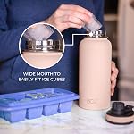 BOZ Bouteille en acier inoxydable XL (1 L / 32oz) Grande bouche, BPA Bouteille d'eau en métal libre, bouteille d' eau isolante à double paroi sous vide, bouteille Sport Water, bouteille en acier (rose blush)