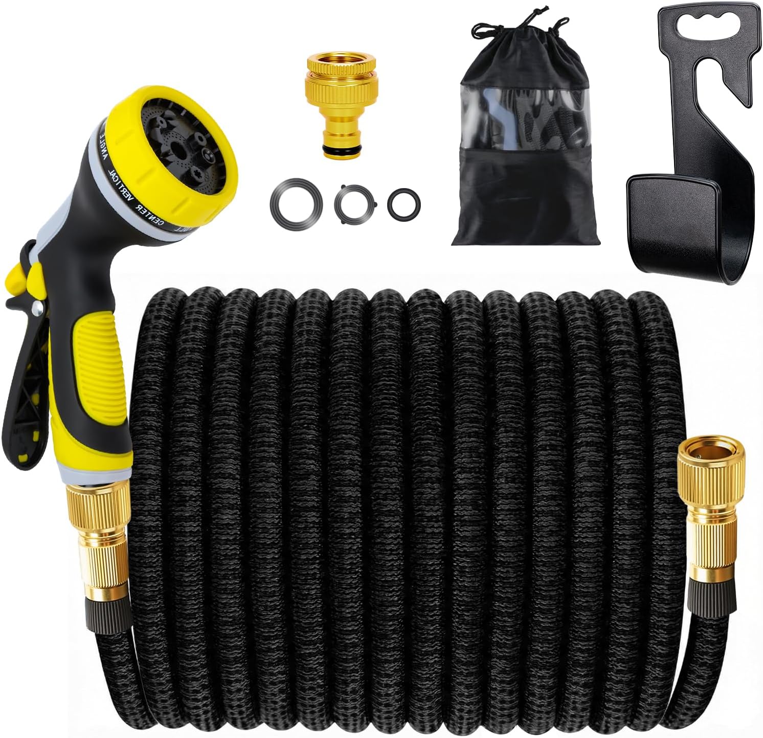 Expandable Garden Hose Pipe, 25FT Garden Hoses with 10 Function Spray Nozzle Hosepipe Fittings Retractable Expanding Water Hosepipes for Gardening (25FT/7.5 Meters)