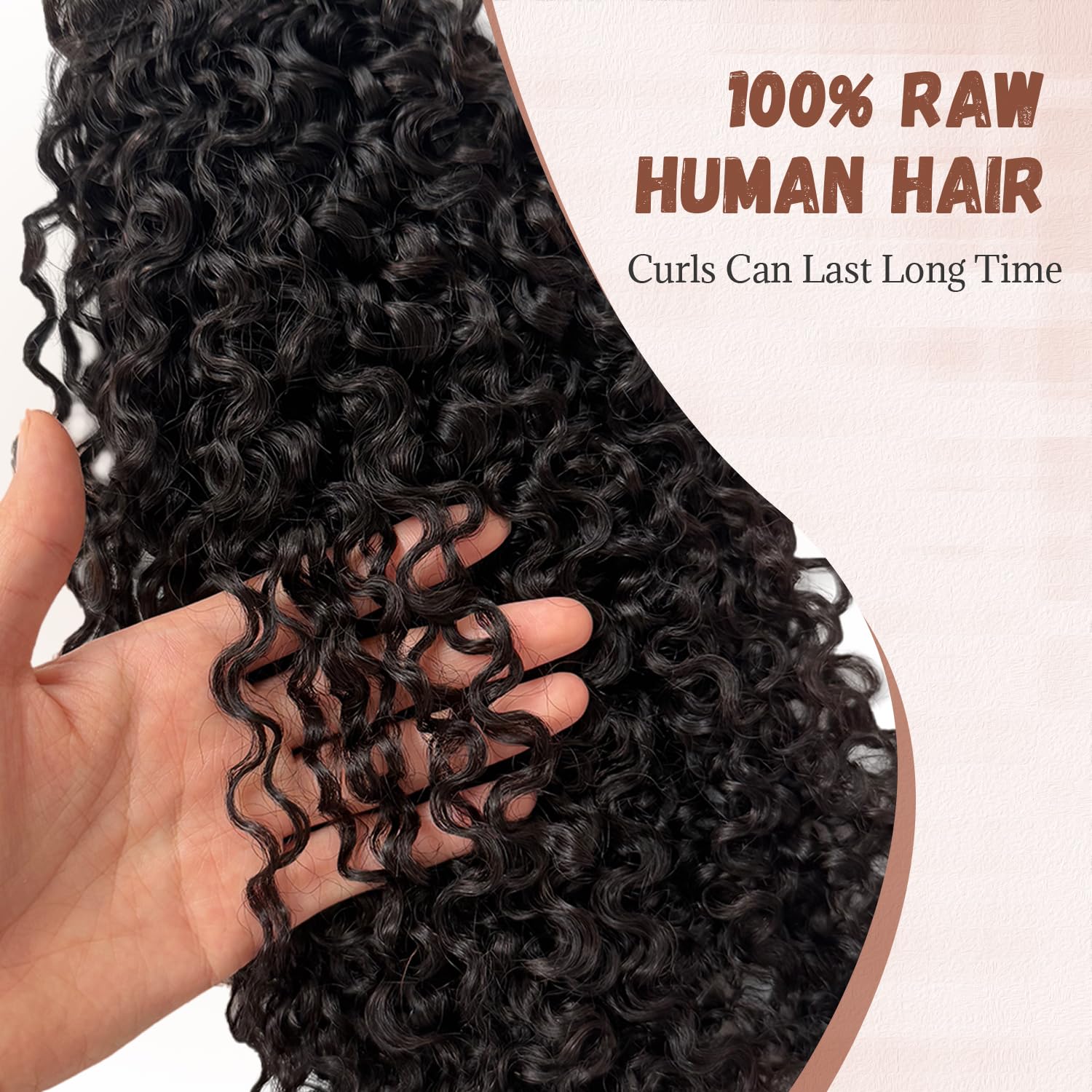 Burmese Bundles Premium Raw 100% Human Hair Water Wave High Rate 15A Unprocessed No Stray Short Hair Extensions Triple Lifespan Excellent Fullness Extra Thick From Top to End Black 24inch