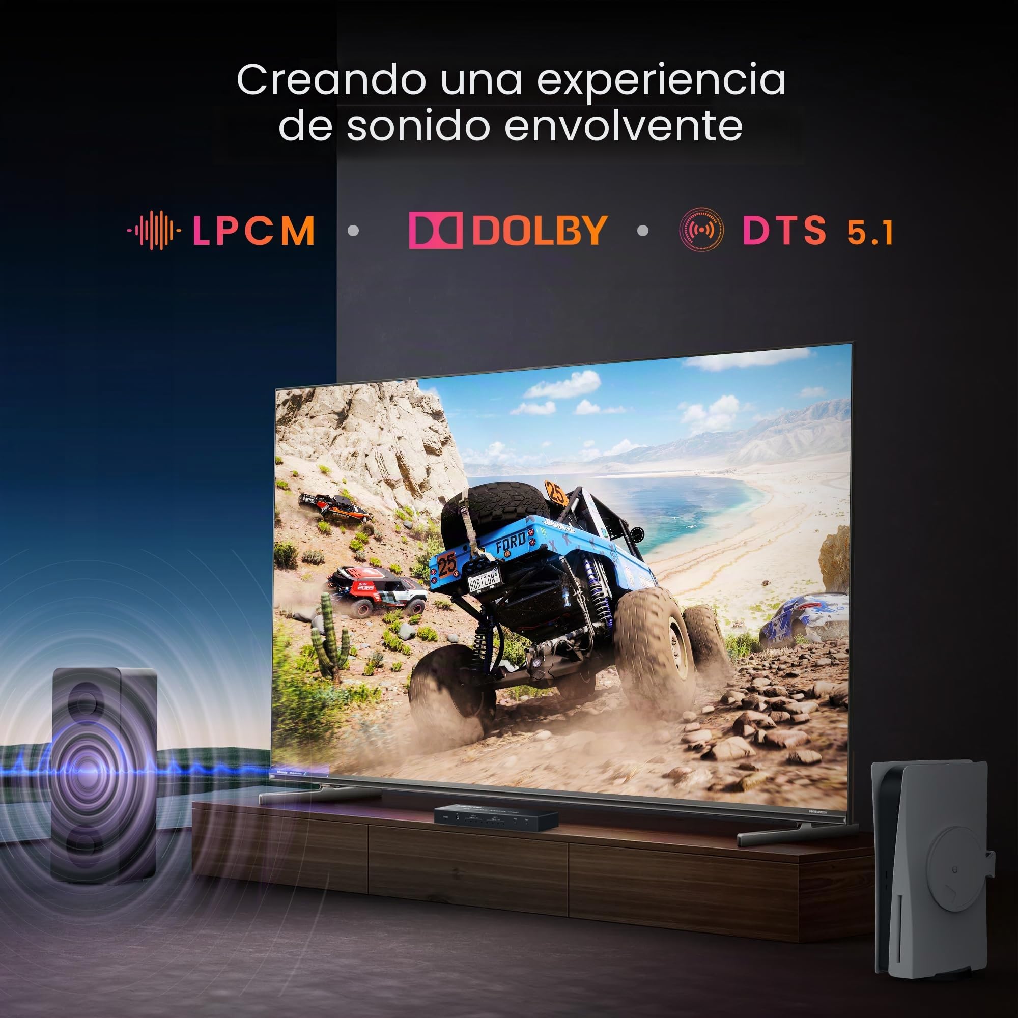 Conmutador de Matriz HDMI 4x2, 4 en 2 Salidas HDMI + Salida óptica y L/R de 3,5 mm, Compatible con Ultra HD 4K x 2K, 3D 1080P, Extractor de Audio EDID con Control Remoto IR