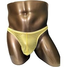 Bad Daddy SEXY Mesh Pants M-005 Yellow One Size Fits All See-Through Sexy Lingerie for Men