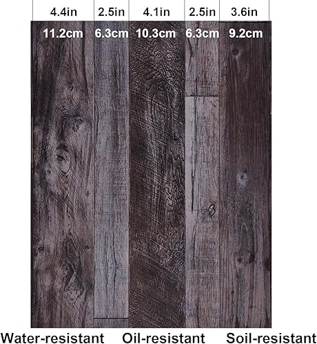 Miniatura 5 de WENMER Papel tapiz autoadhesivo de madera gris de 17.71 x 236 pulgadas, papel tapiz autoadhesivo de tablones de madera para encimera, gabinete,