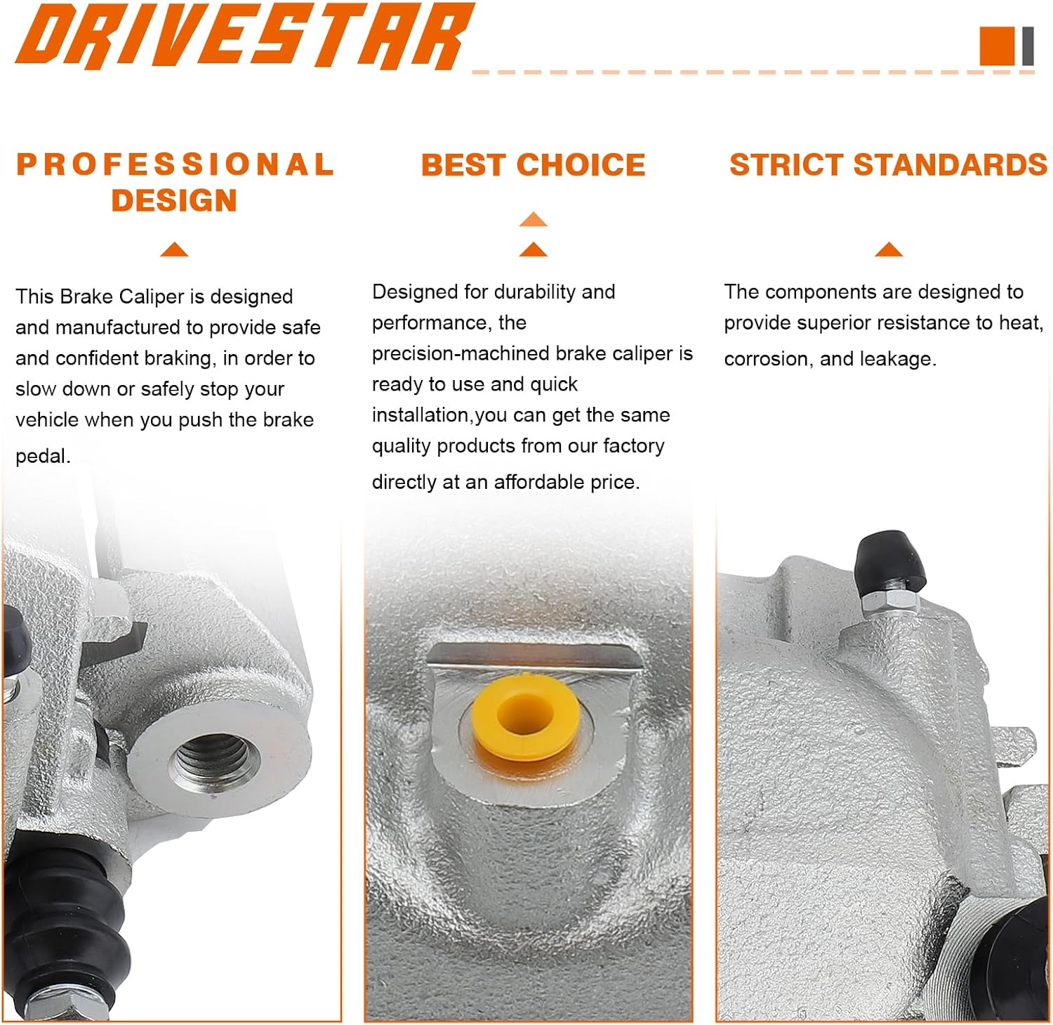 DRIVESTAR 18B8047 Rear Brake Caliper Driver Side ONLY Fit 2002 for Ford E-550 Econoline Super Duty, 2003 for Ford E-550 Super Duty, 1999-2004 for Ford F-450/ F-550 Super Duty, New Caliper