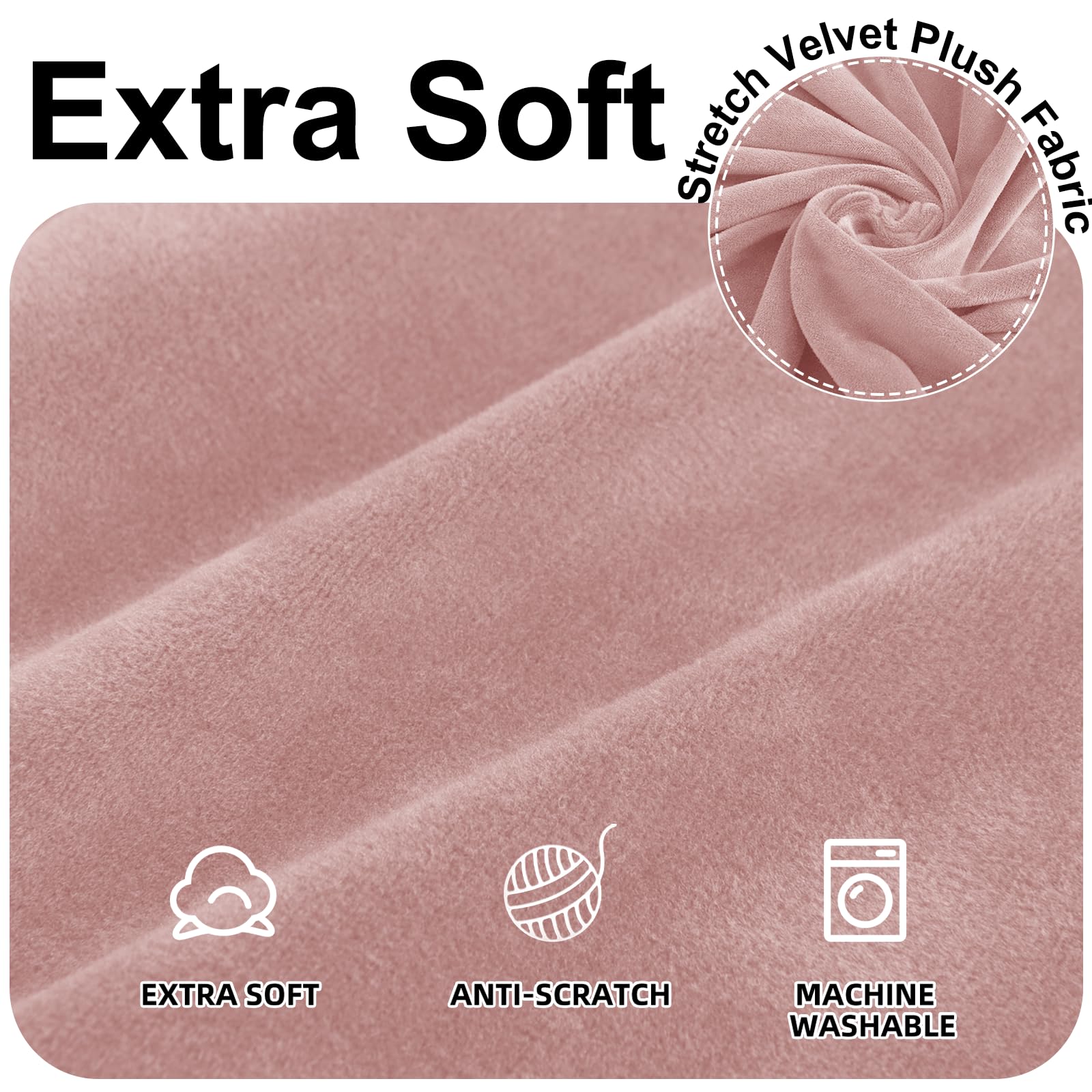 Ystyle Copridivano Velluto, Copri Divano 2 Posti Con Braccioli, Copridivano Antigraffio Gatto, Copridivano Elasticizzato, Universale Copridivani Antimacchia Lavabile Antiscivolo, Rosa
