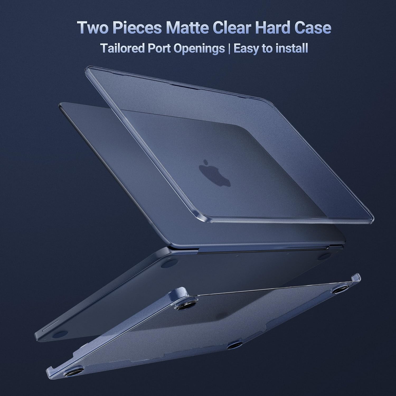 MOSISO Matte Cover Compatible with MacBook Neo Case 13 inch 2026 Model A3404, Ultra-Thin Precision Fit Scratch & Fingerprint Resistant Hard Shell Case&TPU Keyboard Cover&Type C, Indigo Clear