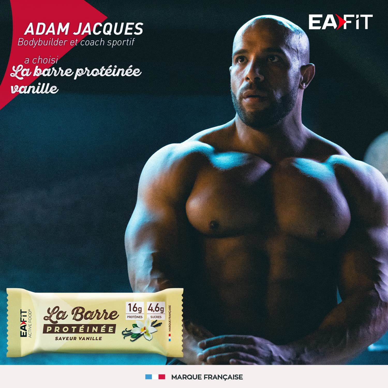 Barre Proteinee Chocolat Sans Sucre - Eafit Nutrition Sportive - 24 X 46 G | 16g De Proteines Par Barre, Ideal Pour La Prise De Muscle, Faible En Sucre - Fitness Et Musculation, Marque Francaise