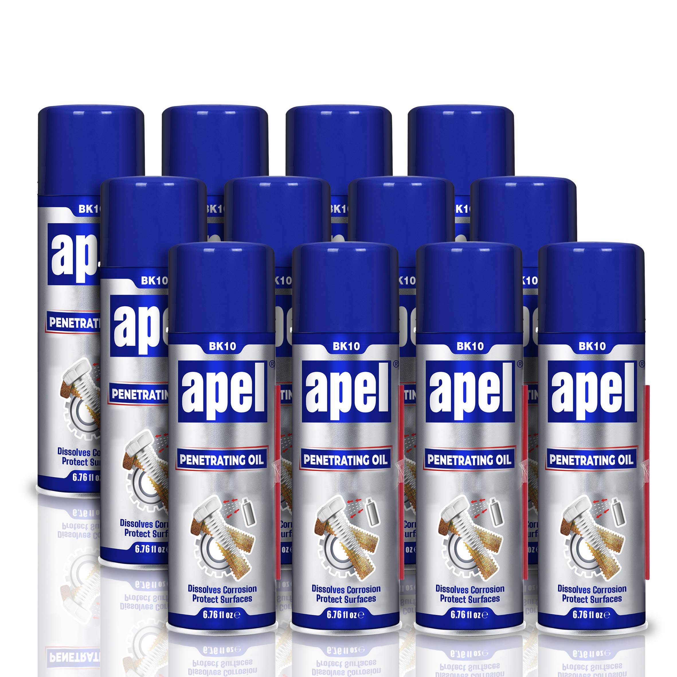 Mitreapel Aceite Penetrante Industrial (12 X6.76 Fl Oz) Para Pernos Oxidados Y Más, Spray Antióxido, Quitar Pernos, Tuercas Y Otros Elementos Atascados|Paquete De 12
